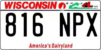 WI license plate 816NPX