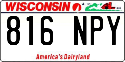 WI license plate 816NPY