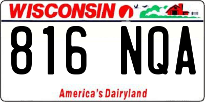 WI license plate 816NQA