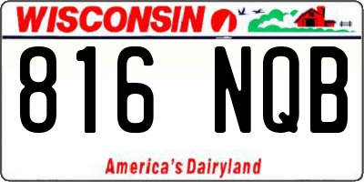 WI license plate 816NQB