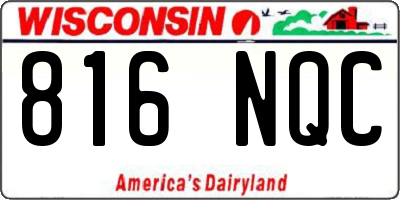 WI license plate 816NQC