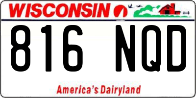 WI license plate 816NQD