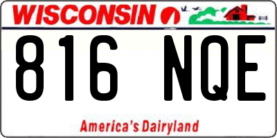 WI license plate 816NQE