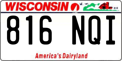 WI license plate 816NQI