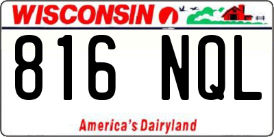 WI license plate 816NQL