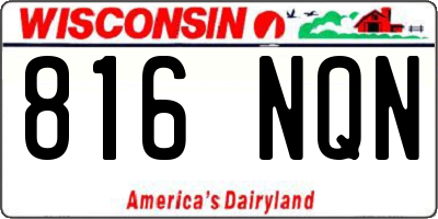 WI license plate 816NQN
