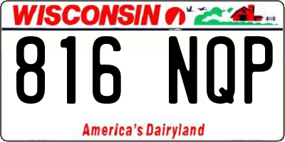 WI license plate 816NQP