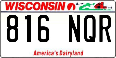 WI license plate 816NQR