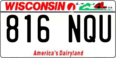 WI license plate 816NQU