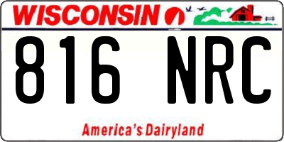 WI license plate 816NRC