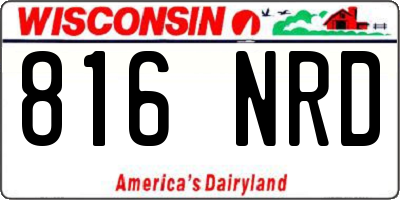 WI license plate 816NRD
