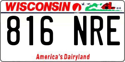WI license plate 816NRE