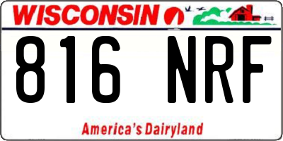 WI license plate 816NRF