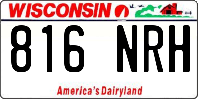 WI license plate 816NRH
