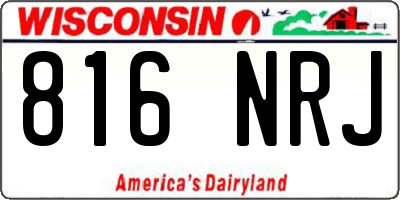 WI license plate 816NRJ