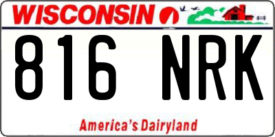 WI license plate 816NRK