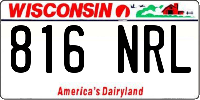 WI license plate 816NRL