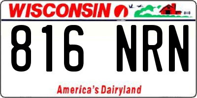 WI license plate 816NRN