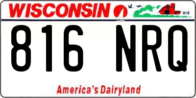 WI license plate 816NRQ