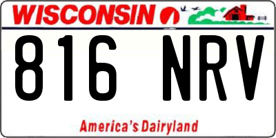 WI license plate 816NRV