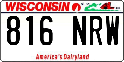 WI license plate 816NRW