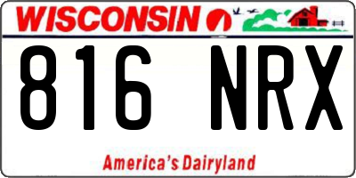 WI license plate 816NRX