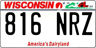 WI license plate 816NRZ