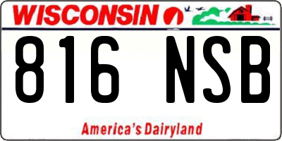 WI license plate 816NSB