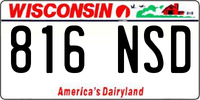 WI license plate 816NSD