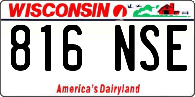 WI license plate 816NSE