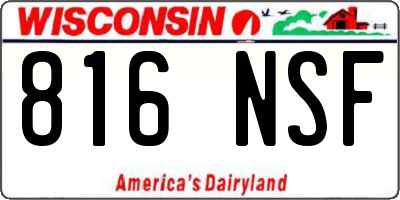 WI license plate 816NSF