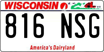 WI license plate 816NSG