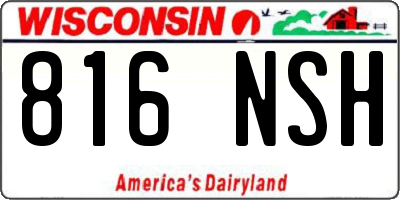 WI license plate 816NSH