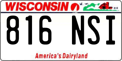 WI license plate 816NSI