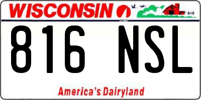 WI license plate 816NSL