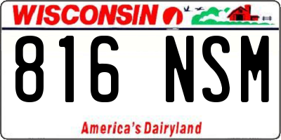WI license plate 816NSM