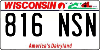 WI license plate 816NSN