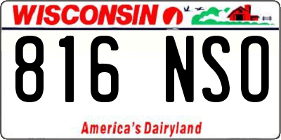 WI license plate 816NSO
