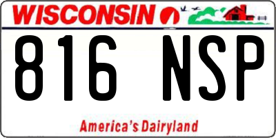 WI license plate 816NSP