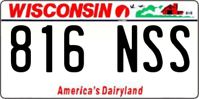 WI license plate 816NSS