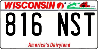 WI license plate 816NST