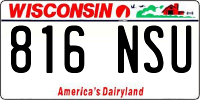 WI license plate 816NSU