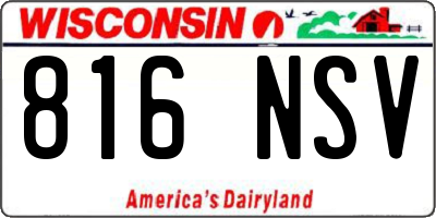 WI license plate 816NSV