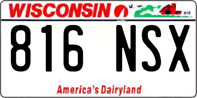 WI license plate 816NSX