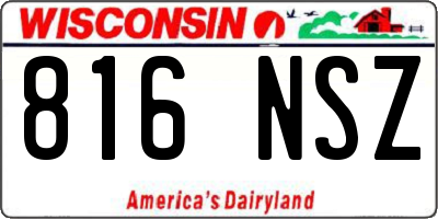 WI license plate 816NSZ