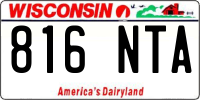 WI license plate 816NTA
