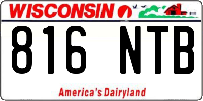 WI license plate 816NTB