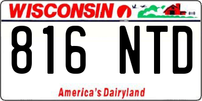 WI license plate 816NTD