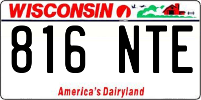 WI license plate 816NTE