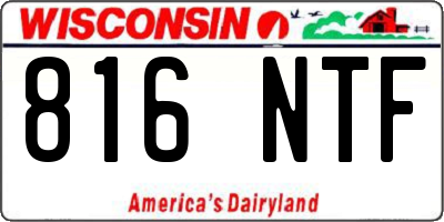 WI license plate 816NTF